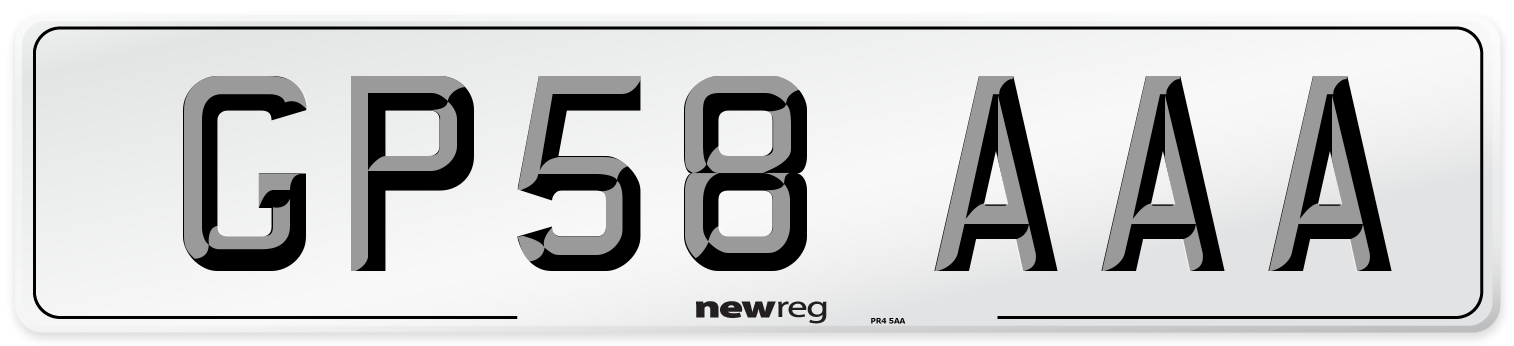 GP58 AAA Number Plate from New Reg